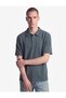 Cotton Waffle Textured Regular Fit Short Sleeve Buttoned Polo Collar T-Shirt - 3