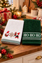 Set of 2 New Year's Embroidered Towels |   100% Cotton, 50X80 cm Hand & Face & Head Towel Set |   Christmas Gift - 3