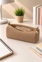 Mink Plush Pencil Case Large Zippered Bag – Soft Textured Makeup and Organizer Bag Multi-Purpose - 2