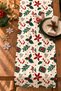 Happy New Year - New Year's Ornaments Patterned Quality Velvet Fabric 45x140 Cm Decorative Runner - 4