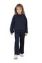 Girl's Stoned Pajama Set Comfortable Fit Daily-Casual Set Two-Piece Set — Navy Blue - 2