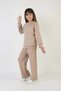 Girl's Stoned Suit Set Comfortable Fit Daily-Casual Suit Two-Piece Set — Beige - 2