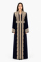 Women's Long Caftan with Shiny Stones and Pearl Work