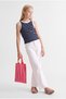Girl's Striped Ribbed Halter Neck Tank Top - 3