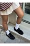 Black Suede (Jales) Women's Sabo Slippers with Fur Inside and Buckle Detail - 6