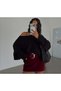 Women's Bat Sleeve Oversize Soft Textured Thick Knit Sweater - 2