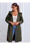 Ladzyzey Women's Khaki Mid-Length Hooded Elasticated Waist Foldable Sleeve Trench Coat - 3