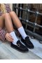 Black Suede (Jales) Women's Sabo Slippers with Fur Inside and Buckle Detail - 3