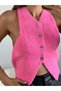 Women's Pink Boucle Yarn Knitwear Vest 26036 - 4