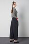 Women's Black Elastic Waist Loose Cut Premium Trousers 32030 - 4