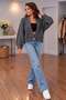 Single Button Balloon Sleeve Knitted Cardigan