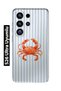 Samsung Galaxy S26 Ultra Compatible Transparent Phone Case with Crab Pattern
