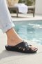 Women's Black Heel Spur Gel Sole Orthopedic Daily Slippers - 6