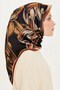 Nostalji Tivil Pure Silk Scarf 9253 34 Burgundy Black Chain Pattern - 2