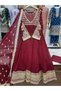 Deep Maroon & Gold Embroidered Anarkali Gown - FFT9927 | Deep Maroon & Gold-Size:3XL-46-Inches - 3