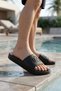 S264.011 Black Patterned Men's Slippers Daily Beach Pool Slippers - 4
