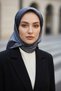وشاح تيفيل الحريري 11276 - 0001 بنمط مونوغرام مدخن