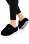 Women's Warm Plush House Slippers Black - 4