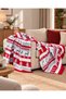Deer and Pine Tree Patterned Cotton Tassel Double Blanket 180X200 cm - 2