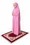 Girls Pink Prayer Abaya with Attached Hijab – Full Coverage Islamic Prayer Dress for Kids, Modest Salah Outfit for Muslim Girls