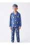 Boy's Cotton Space Patterned Long Sleeve Pajama Set + Eye Patch - 5