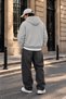 Unisex Bathing Ape Printed Oversize Loose Cut Cotton 3 Thread Threaded Ice Gray Hooded Sweatshirt - 5