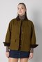 Women's Khaki Fiber Velvet Collared Coat 32105 - 5