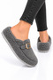 Fluffy, Non-Noisy, Eva Sole, Buckle-Fastened Women's Indoor Slippers, Smoked