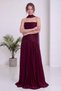 Women's Strapless Shawl Detailed Draped A-Line Maxi Length Evening Dress Black, Burgundy, Brown, Powder, Navy Blue - 6
