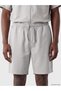 Özmarka New Season Gray Loose Fit Gabardine Men's Shorts - 3