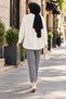 Women's Plaid Detail Hijab Pants - 3