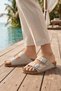 S963.001 Beige Double-Strapped Nubuck Large Size Men's Slippers Casual Beach Slippers - 2