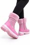 Fur Inside Parachute Fabric Waterproof Girls' Boots Pudra - 3