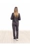 Women's Brown Embroidery Detailed Soft Textured Two-Piece Suit with Trousers � - 3