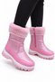 Fur Inside Parachute Fabric Waterproof Girls' Boots Pudra