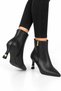 Women's Cold-Proof Heeled Boots (6cm) Black