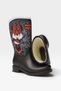 Printed Plush Waterproof Girls' Rain Boots Black - Gray - 4