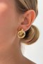 Liora Interlocking Ring Steel Earrings - Gold - 2