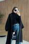 Balloon Sleeve Coat Black - 2