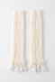 Women's Ecru Lace Knitwear Warmer Sleeves Gloves - 2
