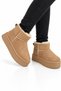 Thick-soled, fur-lined short children's boot - mink