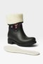 Printed Plush Waterproof Girls' Rain Boots Black - Pink - 5