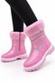 Fur Inside Parachute Fabric Waterproof Girls' Boots Pudra - 4