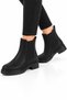Short Heeled Zippered Women's Boots Black - 3