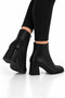 Women's cold resistant heeled boots (5cm) black - 3