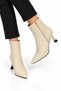 Women's Cold-Proof Heeled Boots (6cm) Beige - 2