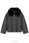 Collar Fur Jacket Anthracite
