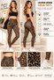 Women's Leopard Patterned High Waist Long Leggings – 92% Cotton 8% Lycra, Stretchy Fabric - Ryl - 3005
