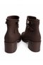 Women's Emerald Smoked Silver Buckle Modern Zippered Thick Heeled Ankle Boots - 2