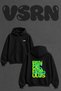Pakulus Typography Design Back Printed Oversize Black Hooded Sweatshirt